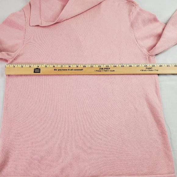 Vintage Orvis Cardigan Women Medium Pink Knit Sweater Sailor Flap Collar Minimal - Picture 10 of 16